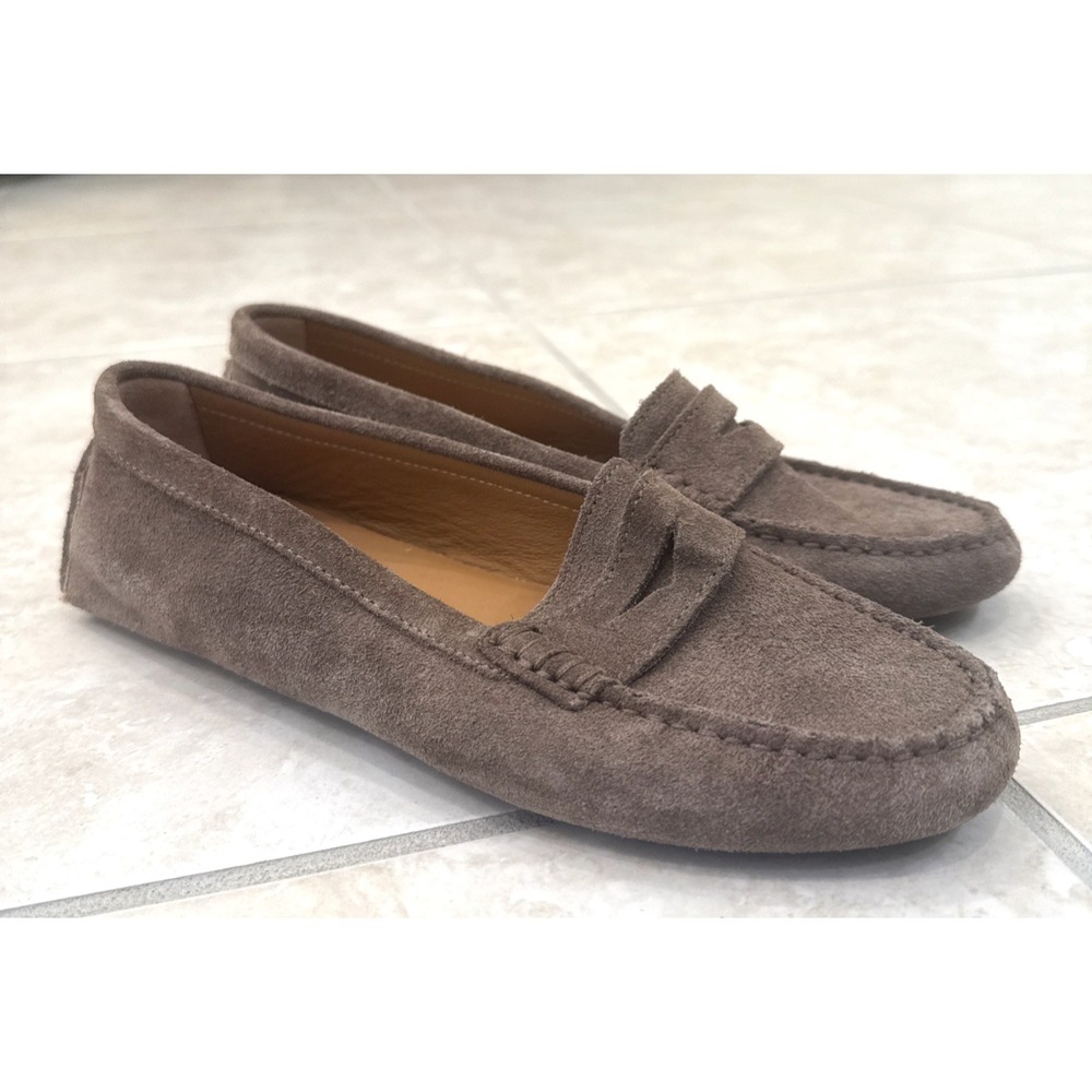 BOEMOS Brown Eu 37-US Sz 6.5 /7 Italian Tan Suede Driving Loafer Shoes Slip On
